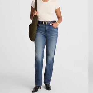 Madewell The Curvy Longline Straight Jean in Greendale Wash